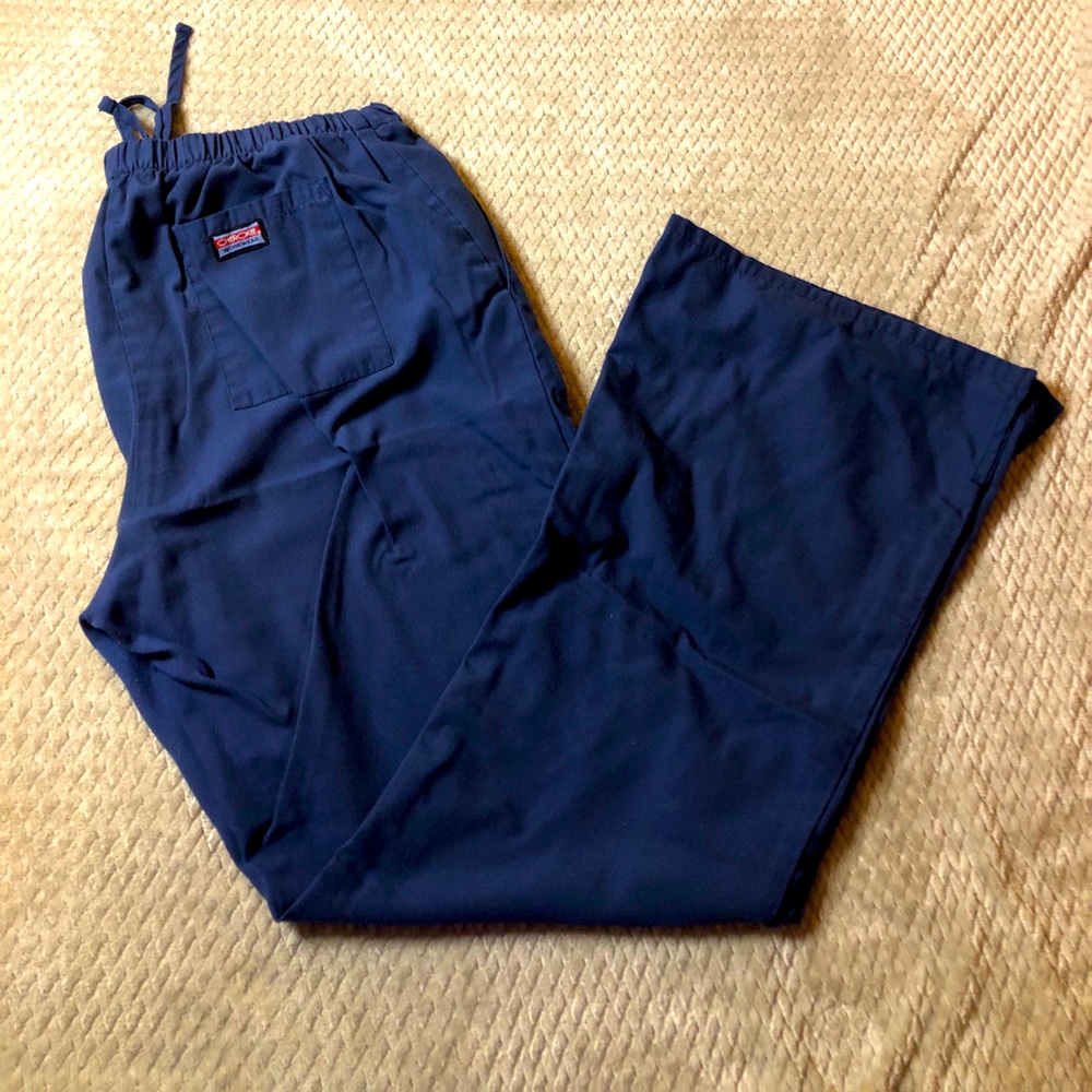Cherokee Flare Medium Scrub Pants Navy Blue